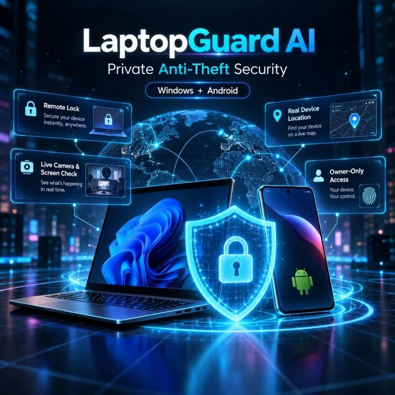 LaptopGuard AI security dashboard